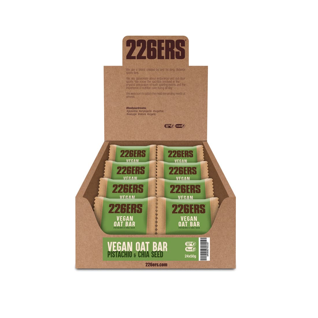 Веганский овсяный энергетический батончик Vegan Oat Bar "ФИСТАШКА И ЧИА" (50гр / BOX - 24) |226ERS|