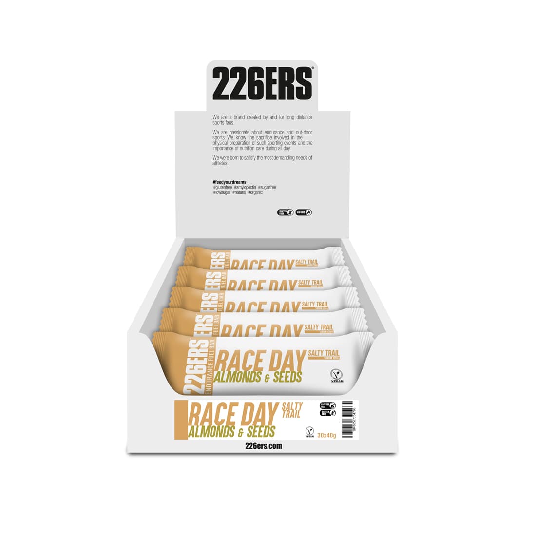 Энергетический батончик Race Day Salty Trail with Sodium "МИНДАЛЬ И ЗЕРНА" (40гр / BOX - 30) |226ERS|