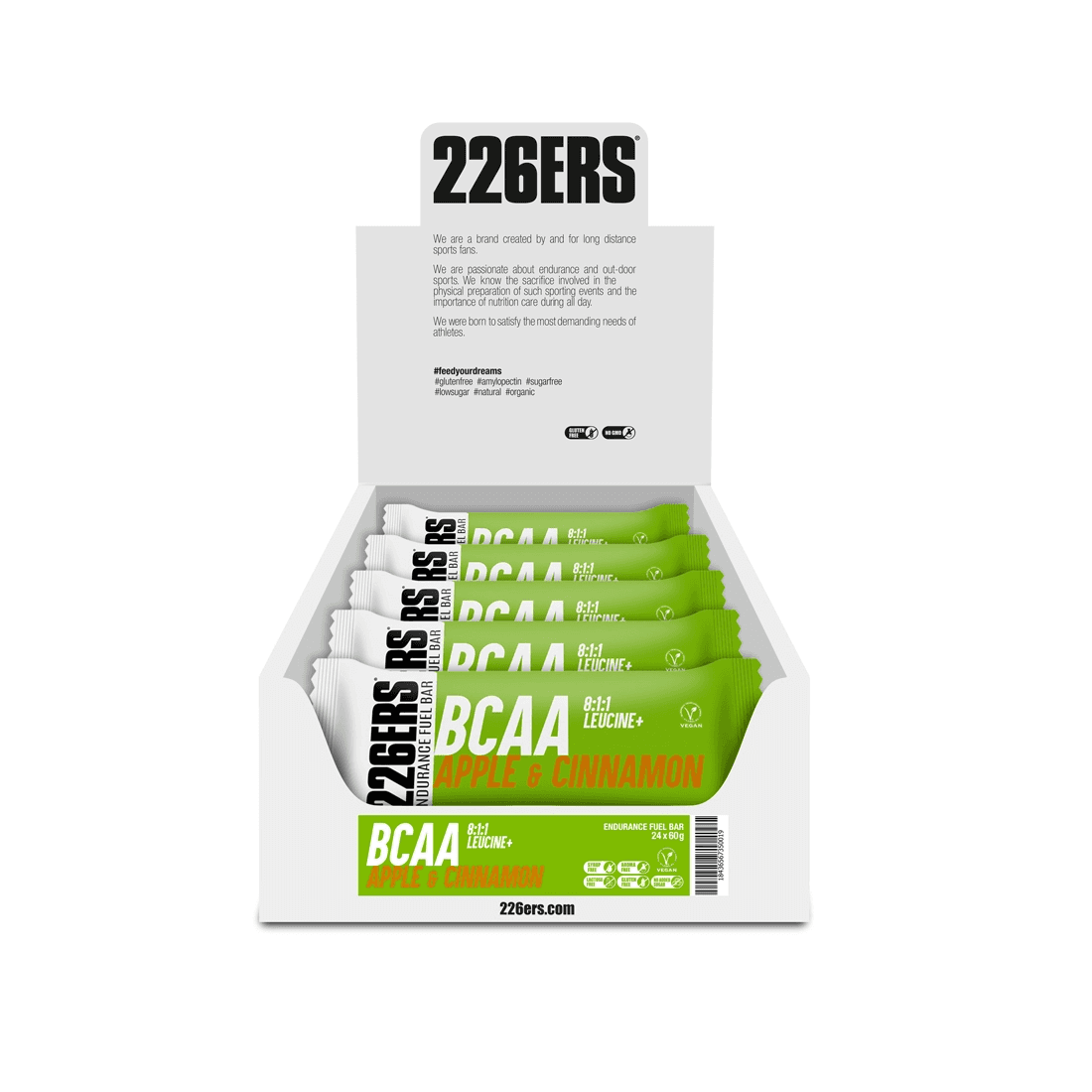 Веганский энергетический батончик Endurance Fuel Bar BCAA "ЯБЛОКО И КОРИЦА" (60гр / BOX - 24) |226ERS|
