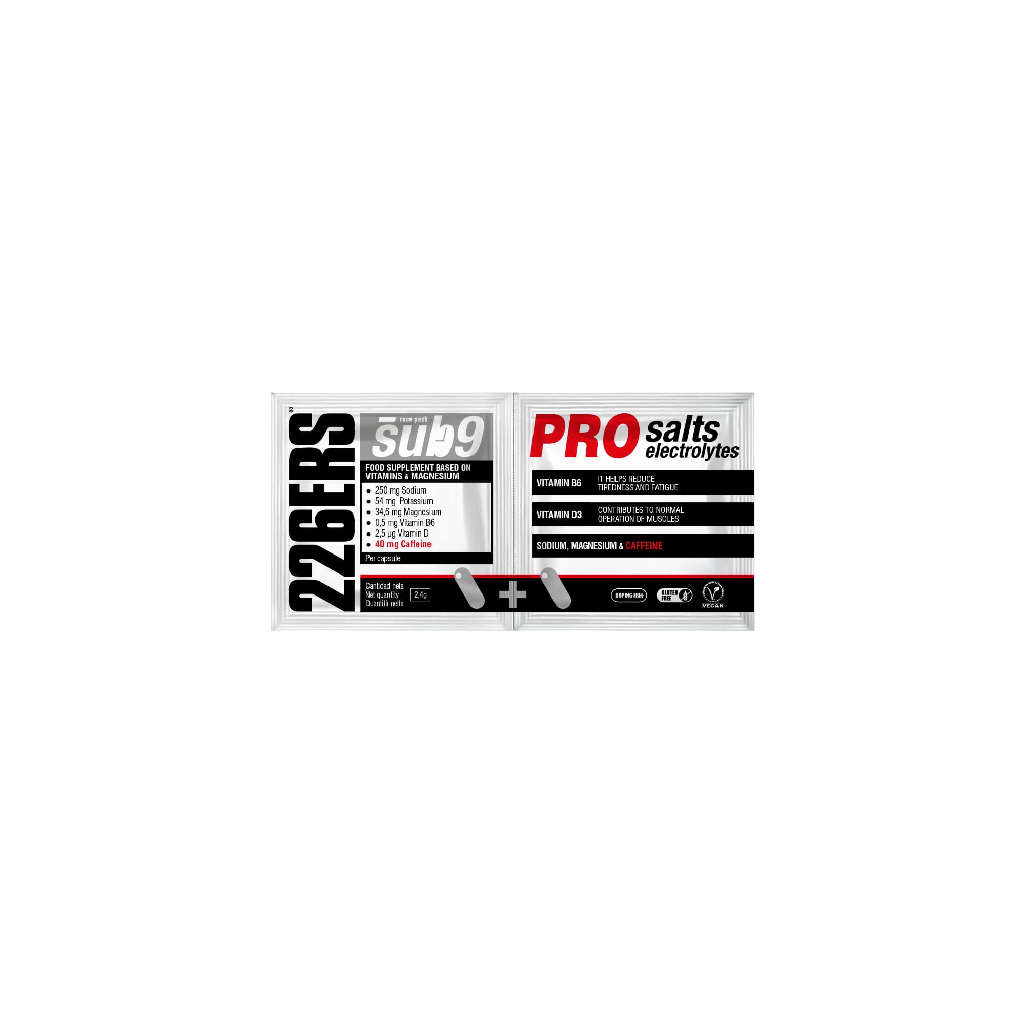 Электролиты в капсулах SUB9 PRO (2 капсулы - 1 шт / BOX - 40) |226ERS|